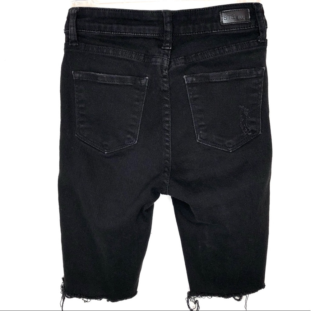 STS Blue Shorts Ashley High Rise Distressed Button Fly Raw Rayed Hem Black 0 - Picture 14 of 15
